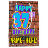 37e verjaardag: Leuk, Urban Graffiti geïnspireerd Medium Cadeauzakje (Voorkant)