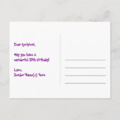 37e verjaardag – Leuk vuurwerkpatroon + Regenboog  Briefkaart (Achterkant)