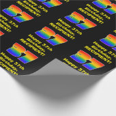 37e verjaardag: Leuke, kleurrijke regenboog geïnsp Cadeaupapier (Hoek)