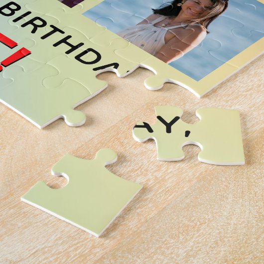 37e verjaardag: Leuke regenboog #, Aangepaste naam Legpuzzel (Zijkant)