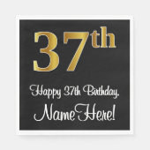 37e verjaardag ~ Luxurieuze Faux Gold-look # Servet (Voorkant)