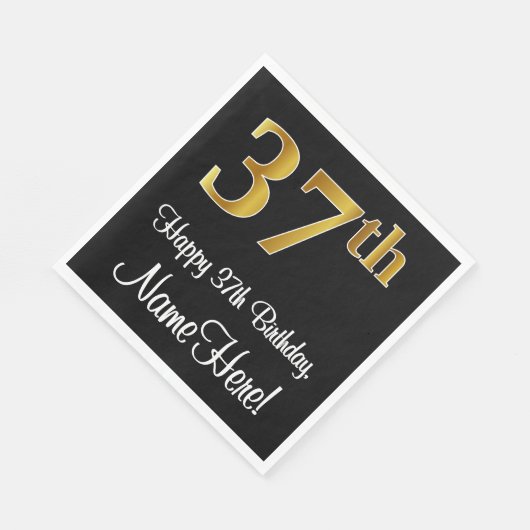 37e verjaardag ~ Luxurieuze Faux Gold-look # Servet (Hoek)