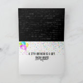 37e verjaardag Neon Sign On Brick Wall Kaart (Binnen)