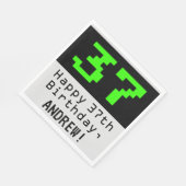 37e verjaardag - Nerdy / Geeky Style "37" & naam Servet (Hoek)