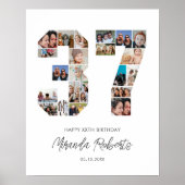 37e verjaardag nummer 37 aangepaste fotocollage poster (Voorkant)