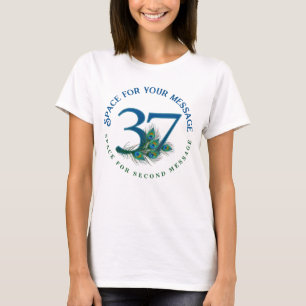 37e verjaardag of jubileum pauwenveren t-shirt