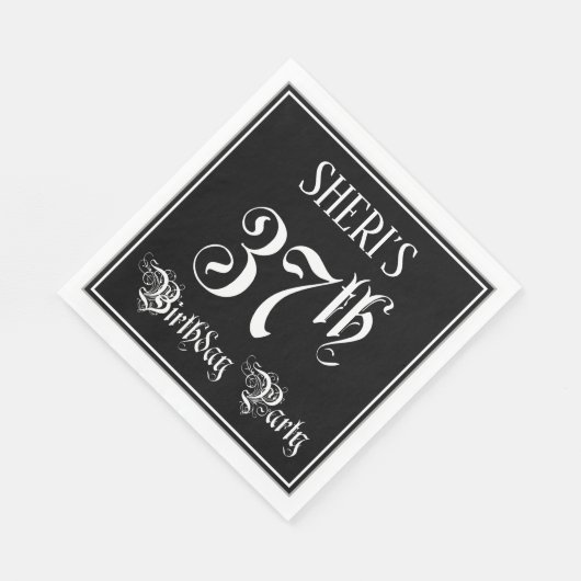 37e verjaardag Partij — Fancy Manuscript + de Naam Servet (Hoek)