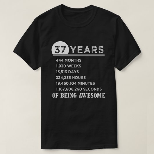 37e verjaardag Shirt 37 jaar oud Jubileum cadeaus (Design voorkant)