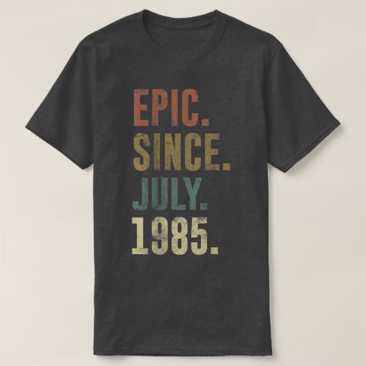 37e  verjaardag sinds juli 1985 t-shirt (Design voorkant)