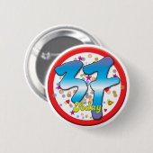 37e verjaardag vandaag ronde button 5,7 cm (Voorkant /achterkant)