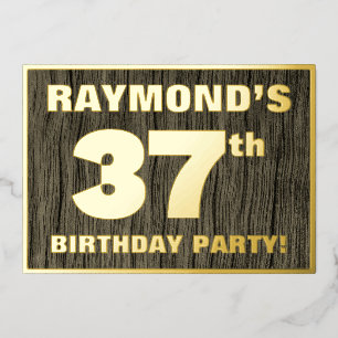 37e verjaardag: Vet, Faux-waterkorenpatroon Folie Uitnodiging