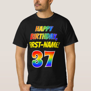 37e verjaardag — Vet, Plezier, Regenboog 37, Aange T-shirt