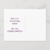 37e verjaardag: Vet, Vun, eenvoudig, regenboog 37 Briefkaart (Achterkant)