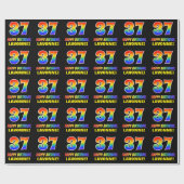 37e verjaardag: Vet, Vun, eenvoudig, regenboog 37 Cadeaupapier (Vlak)