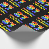 37e verjaardag: Vet, Vun, eenvoudig, regenboog 37 Cadeaupapier (Hoek)