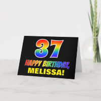 37e verjaardag: Vet, Vun, eenvoudig, regenboog 37