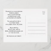 37e verjaardag: Vette, kleurrijke Fireworks-look Folie Uitnodiging Briefkaart (Achterkant)