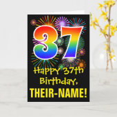 37e verjaardag: Vuurwapenpatroon en regenboog 37 Kaart (Gele Bloem)