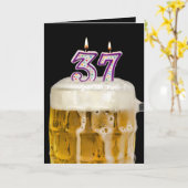 37e verjaardag zwarte bier kaart (Gele Bloem)