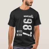 37e verjaardagscadeau 1987 Limited Edition 37 jaar T-shirt (Voorkant)