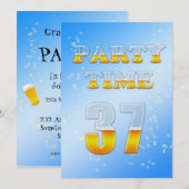 37e verjaardagsfeestdag met bier kaart (Voorkant / Achterkant)