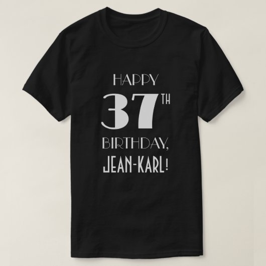 37e verjaardagsfeestje - Art Deco geïnspireerd loo T-shirt (Design voorkant)