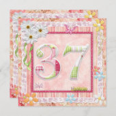 37e verjaardagsfeestje scrapbooking stijl kaart (Voorkant / Achterkant)