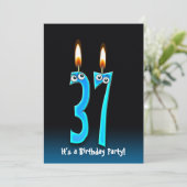 37e verjaardagsfeestje uitnodigen kaart (Staand voorkant)