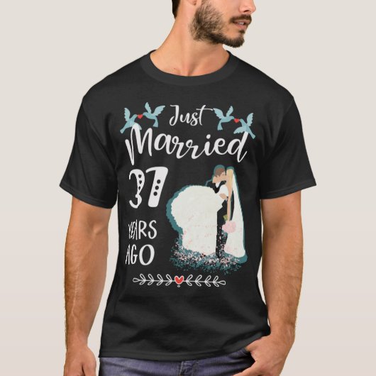 37ste trouwdag net getrouwd 37 jaar t-shirt (Voorkant)