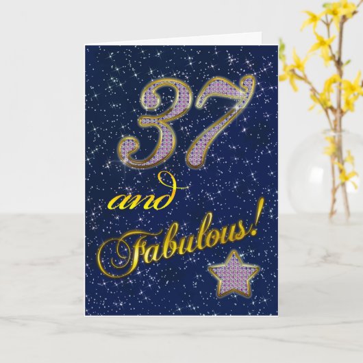 37ste verjaardag voor Fabelachtig iemand Kaart (Gele Bloem)