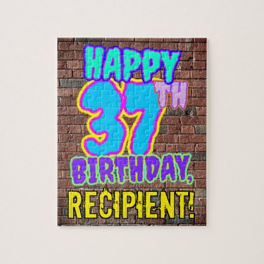 37th Birthday ~ Fun, Urban Graffiti geïnspireerd l Legpuzzel (Verticaal)