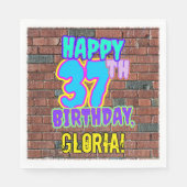 37th Birthday ~ Fun, Urban Graffiti geïnspireerd l Servet (Voorkant)