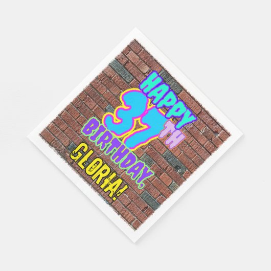 37th Birthday ~ Fun, Urban Graffiti geïnspireerd l Servet (Hoek)