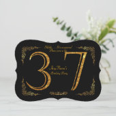 37th, Birthday party 37th, geweldige Gatsby, zwart Kaart (Staand voorkant)