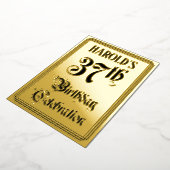 37th Birthday Party — Elegant Script + aangepaste Folie Uitnodiging (Gedraaid)