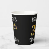 37th Birthday Party — Fancy script, Faux Gold look Papieren Bekers (Links)