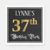37th Birthday Party — Fancy script, Faux Gold look Servet (Voorkant)