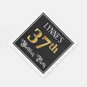 37th Birthday Party — Fancy script, Faux Gold look Servet (Hoek)