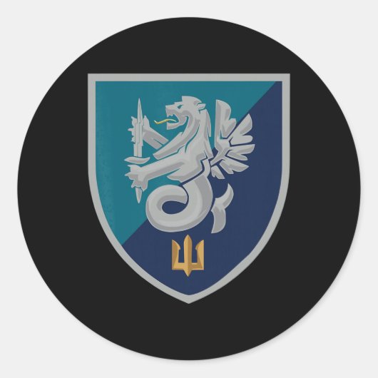 37th Naval Infantry Brigade (ukraine) Ukrainian Mi Ronde Sticker (Voorkant)