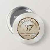 37th Wedding Jubileum Pins, Gepersonaliseerd Ronde Button 7,6 Cm (Voorkant /achterkant)