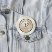 37th Wedding Jubileum Pins, Gepersonaliseerd Ronde Button 7,6 Cm (In situ)