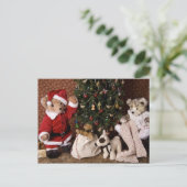 3806 Teddy Bear Santa Kerstmis Feestdagenkaart (Staand voorkant)