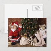 3806 Teddy Bear Santa Kerstmis Feestdagenkaart (Voorkant / Achterkant)