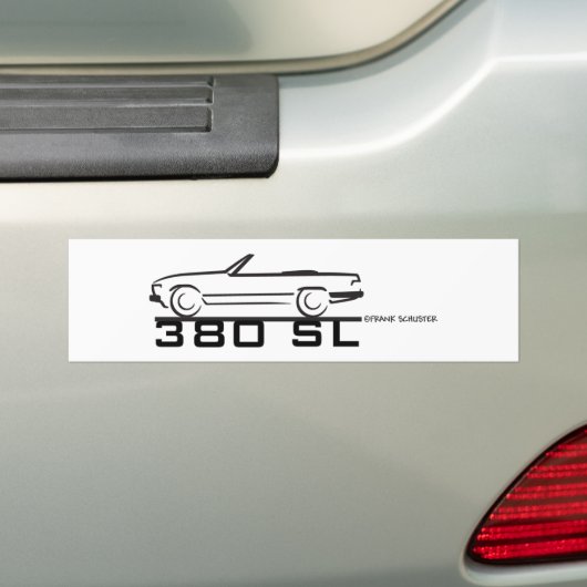 380 Sl. Bumpersticker (Op auto)