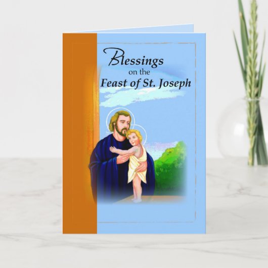 3820 zegen St. Joseph Feast Blue Kaart (Voorkant)
