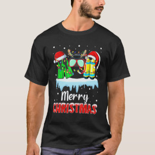 383p Duikende Kerstman Rendier Kerst Merry T-shirt