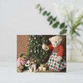 3843 Teddy Bear Kerstmis Feestdagenkaart (Staand voorkant)