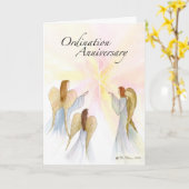 3849 Ordinatie Jubileum met Engelen Kaart (Gele Bloem)