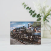 385 - Trein - Stuwmachine - 385 Volledig hersteld Briefkaart (Staand voorkant)