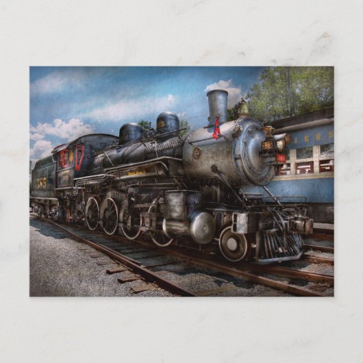 385 - Trein - Stuwmachine - 385 Volledig hersteld Briefkaart (Voorkant)